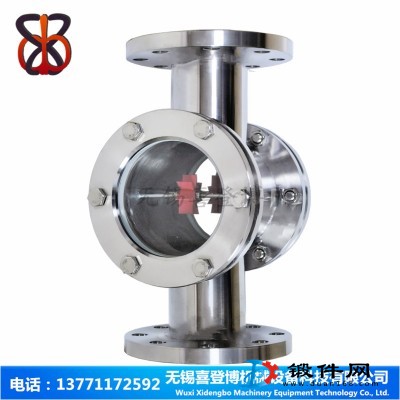 304不銹鋼法蘭葉輪水流指示器水油觀察視鏡直通流量指示器