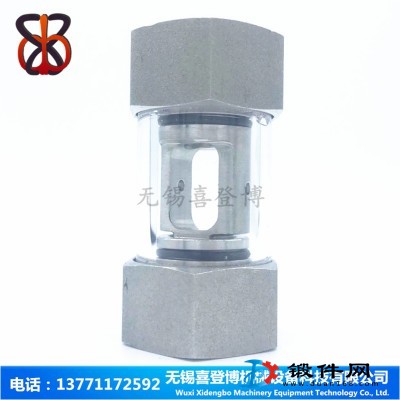 304不銹鋼管式直通水流指示器空心油流量指示器可視觀察器視鏡